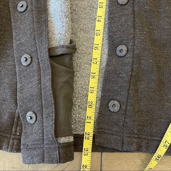 J.Jill Brown Snap Front Knit Vest Sherpa Collar-M - Picture 4 of 7